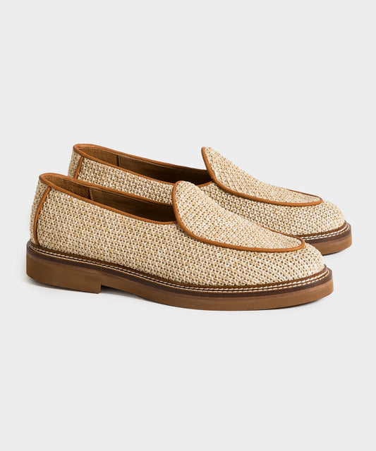 Todd Snyder Jacques Solovière Lex Loafer in Raffia Beige