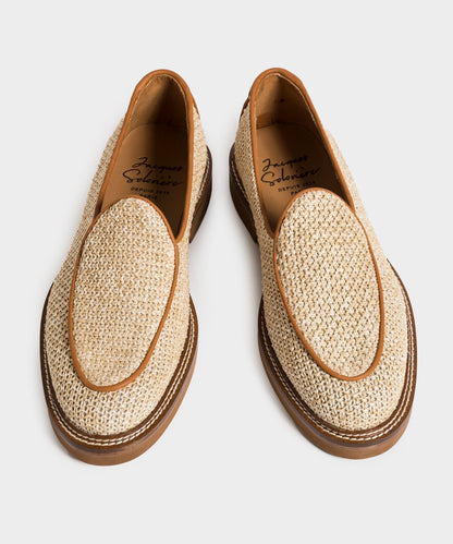 Todd Snyder Jacques Solovière Lex Loafer in Raffia Beige