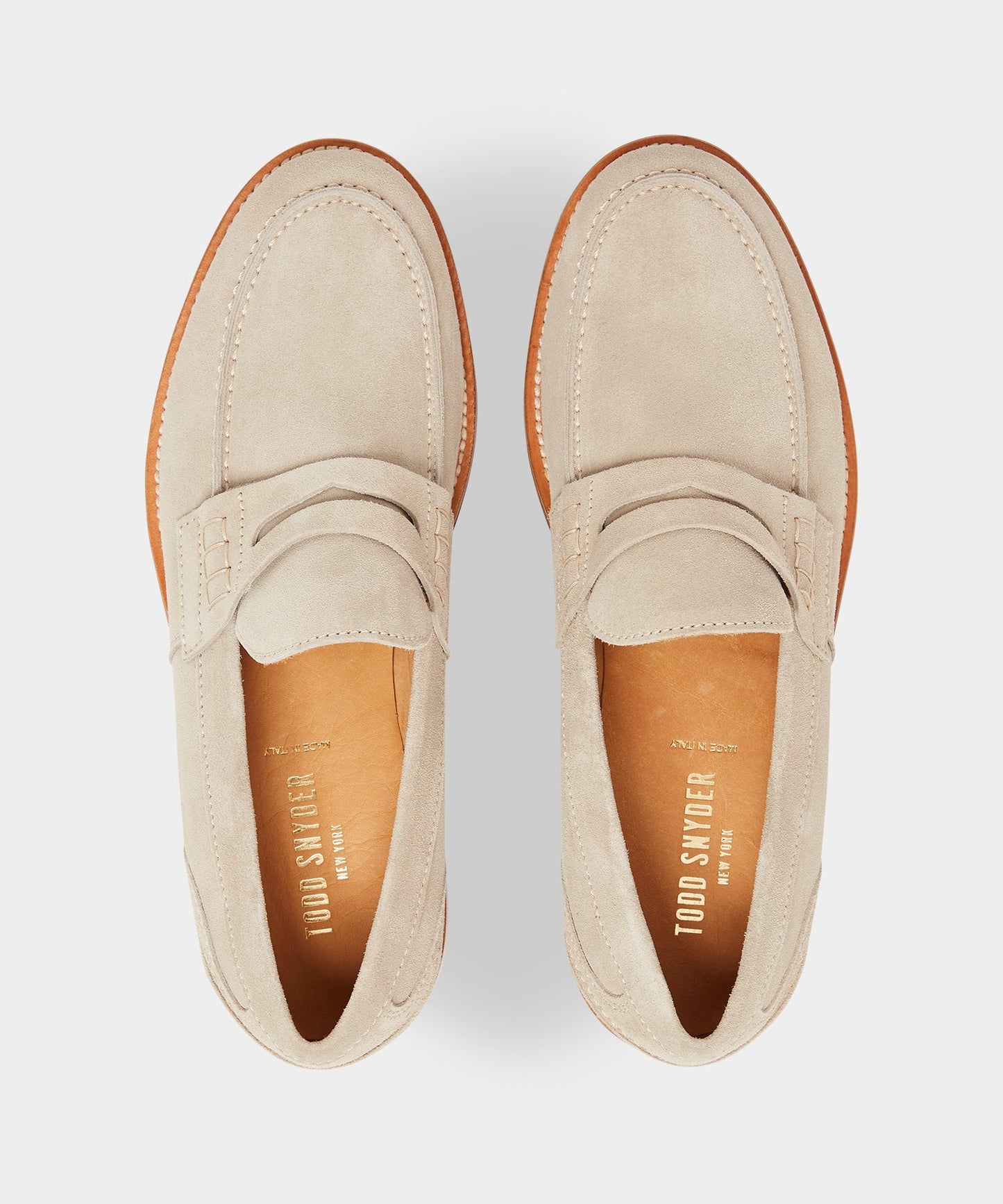 Todd Snyder Todd Snyder Suede Penny Loafer in Milkshake Tan