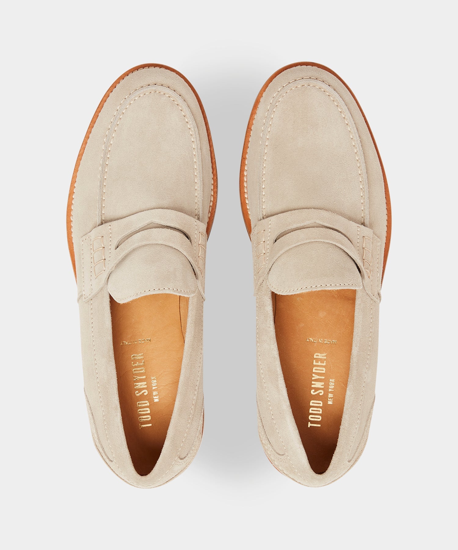 Todd Snyder Todd Snyder Suede Penny Loafer in Milkshake Tan
