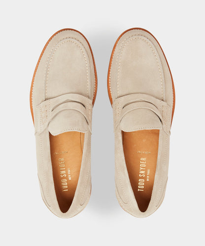 Todd Snyder Todd Snyder Suede Penny Loafer in Milkshake Tan