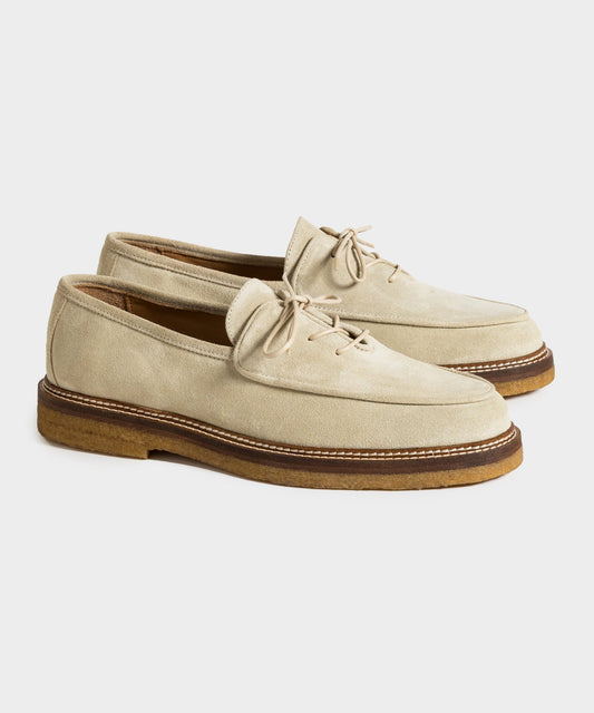 Todd Snyder Jacques Solovière Oliver Laceup Derby Suede Shoe Beige