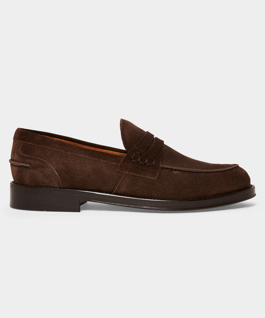 Todd Snyder Todd Snyder Suede Penny Loafer in Dark Brown Dark Brown