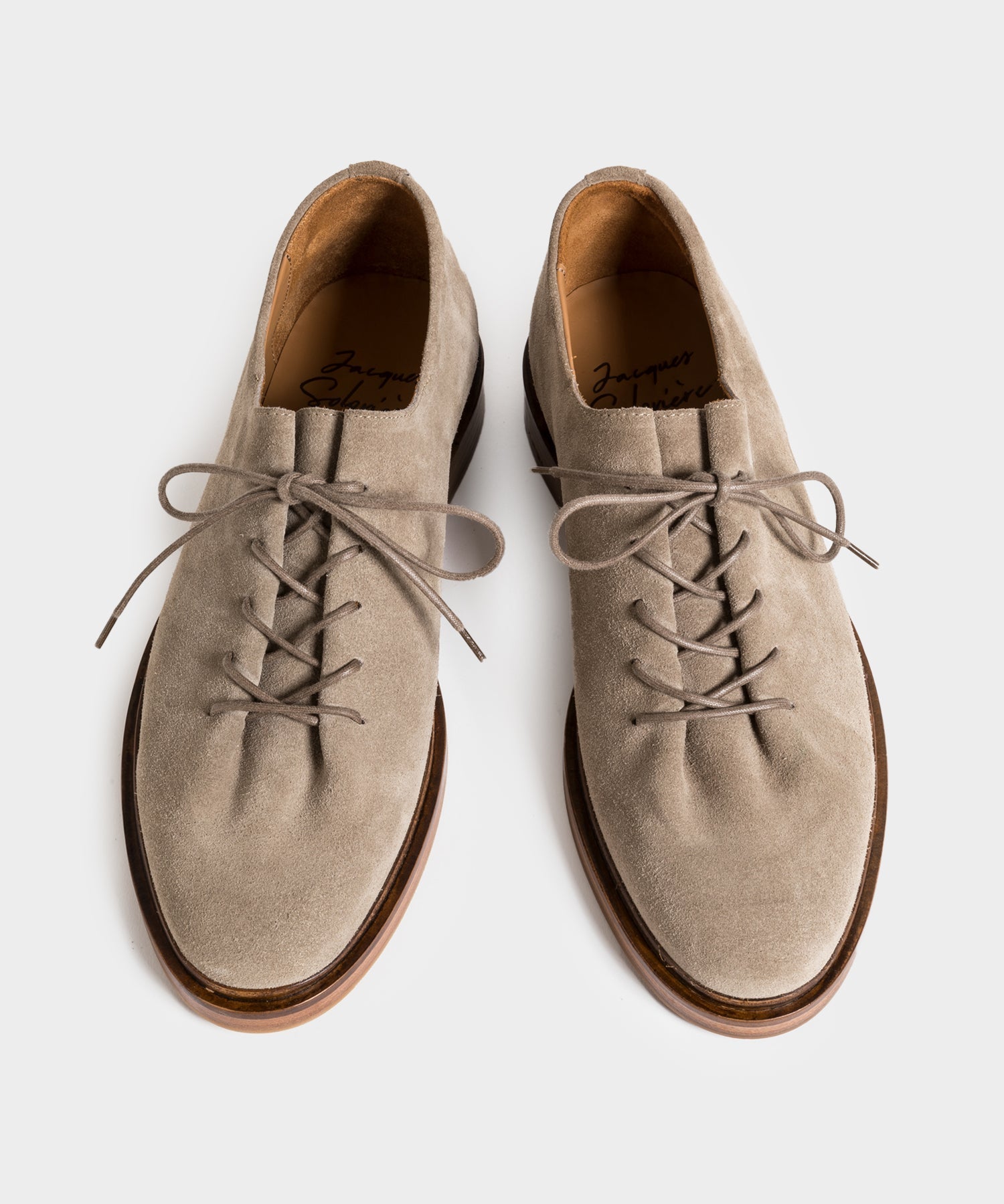 Todd Snyder Jacques Solovière Edouard Lace-Up Dress Shoe in Beige Suede Tan