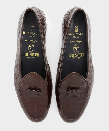 Todd Snyder Todd Snyder x Rubinacci Croc Marphy Loafer in Brown Brown