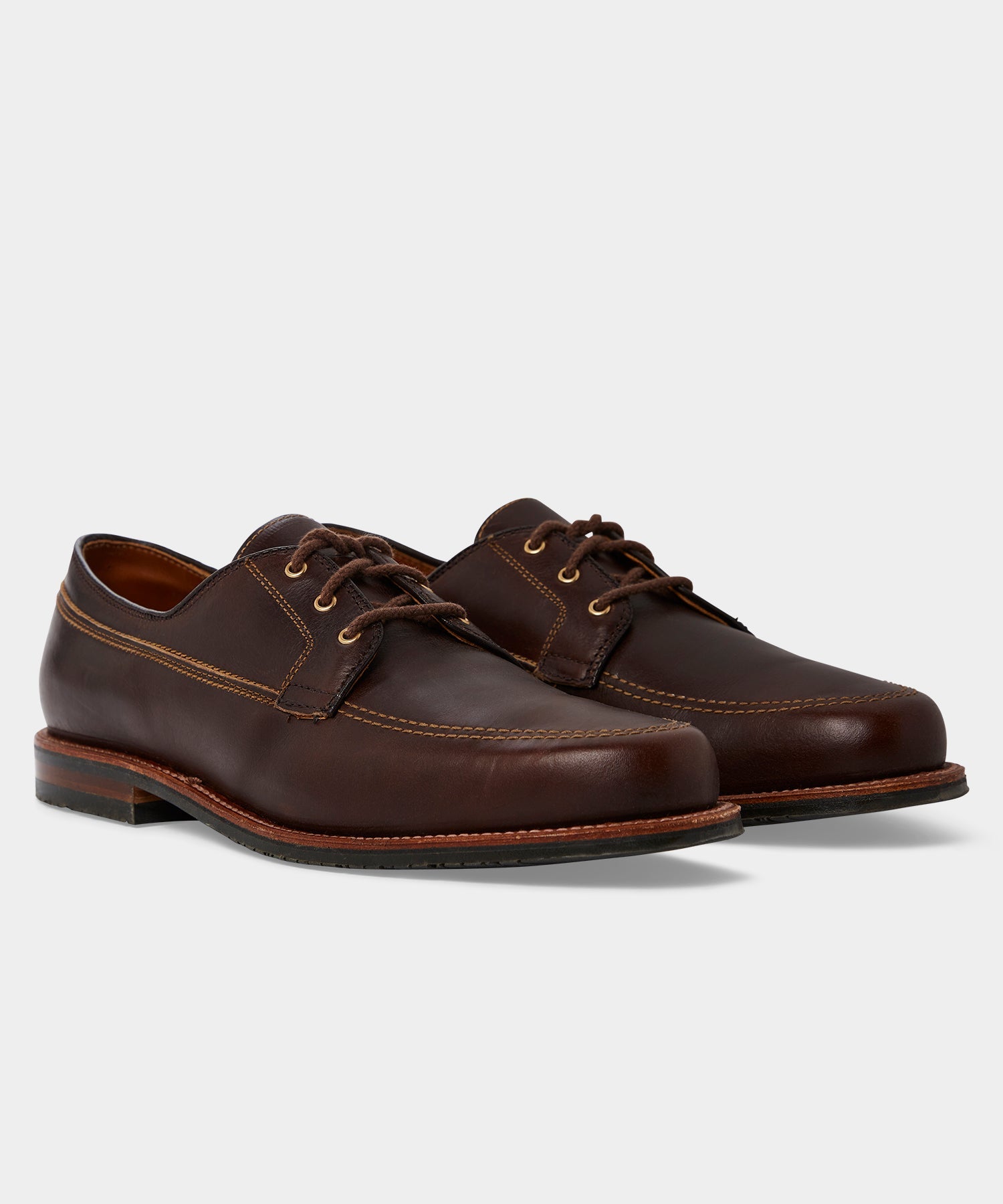 Todd Snyder Alden Mocc Toe Leather Blucher Rich Brown
