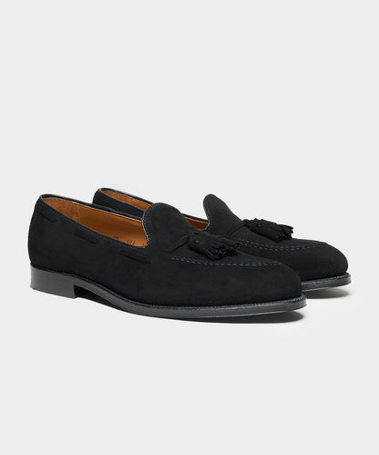 Todd Snyder Todd Snyder x Alden Suede Blackout Tassel Loafer Black