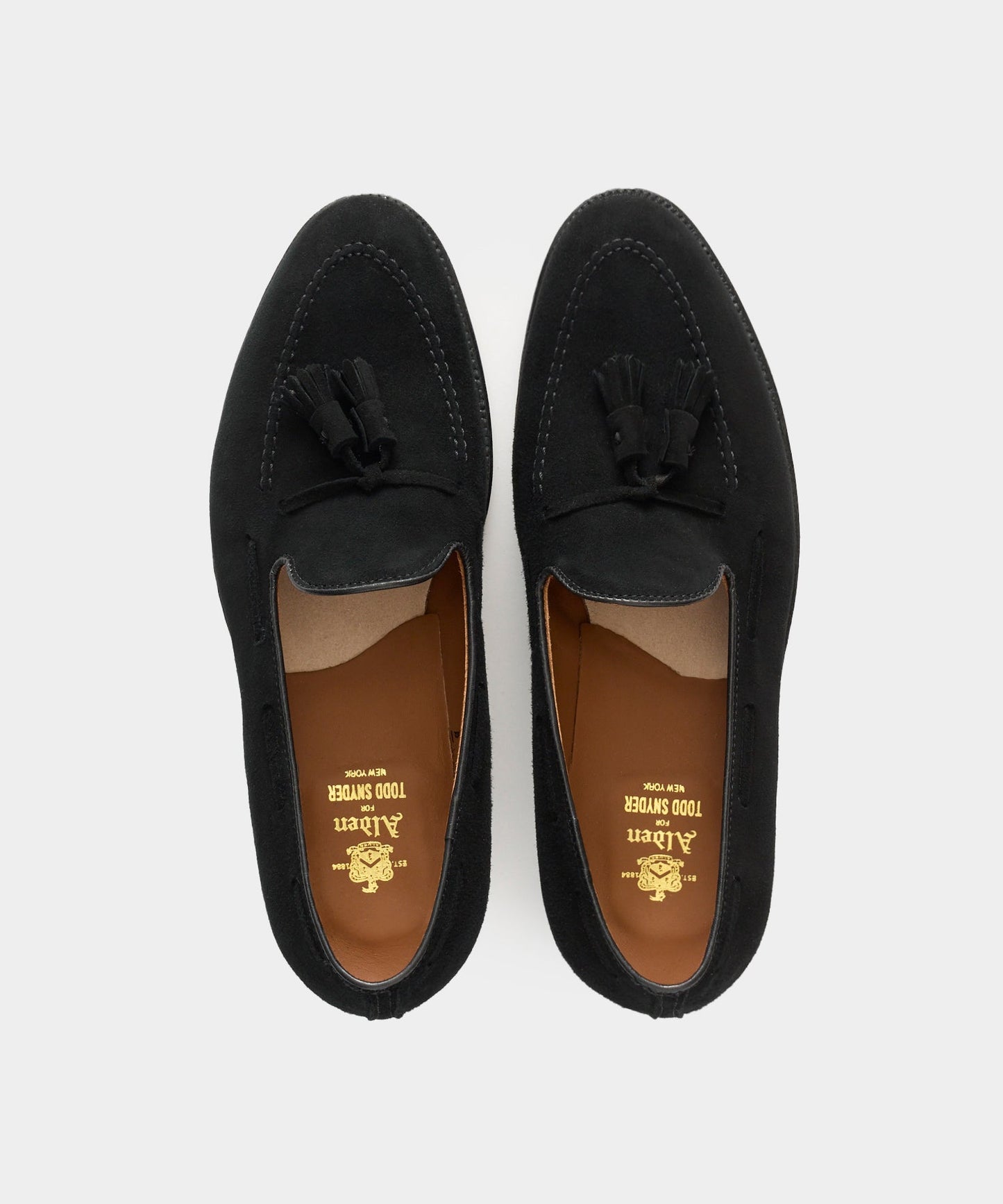 Todd Snyder Todd Snyder x Alden Suede Blackout Tassel Loafer Black