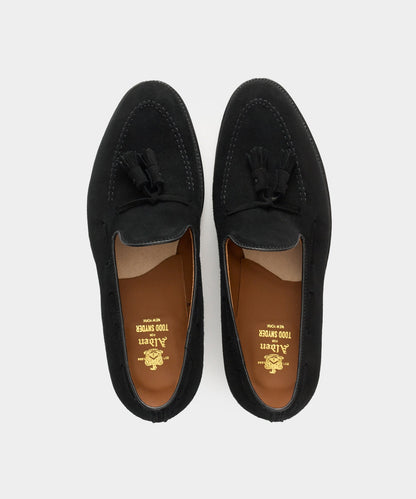 Todd Snyder Todd Snyder x Alden Suede Blackout Tassel Loafer Black