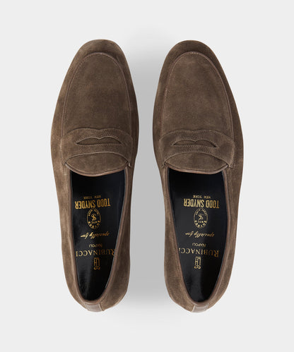 Todd Snyder Todd Snyder X Rubinacci Suede Penny Loafer in Pepper Pepper