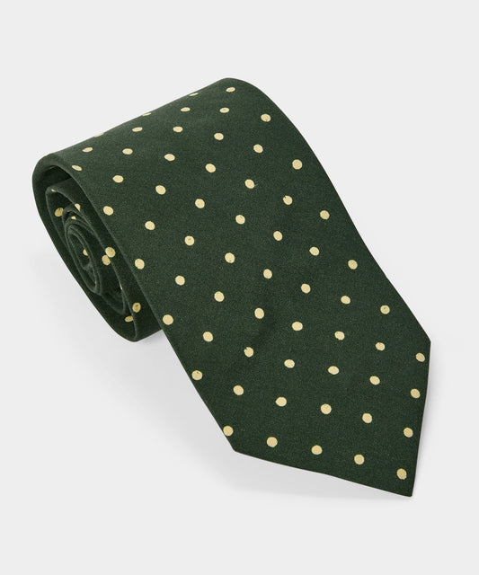 Todd Snyder Italian Silk Tie in Emerald Big Dot Emerald Green