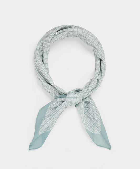 Todd Snyder Italian Neckerchief in Light Blue Geo Light Blue