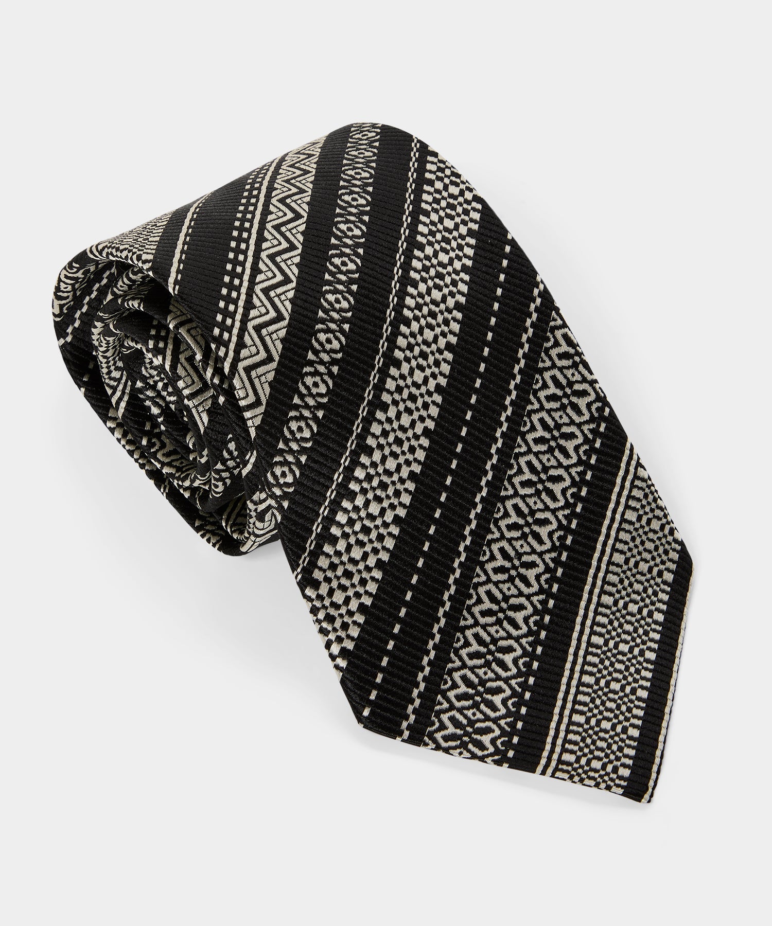 Todd Snyder Italian Silk Tie in Black Stripe Black