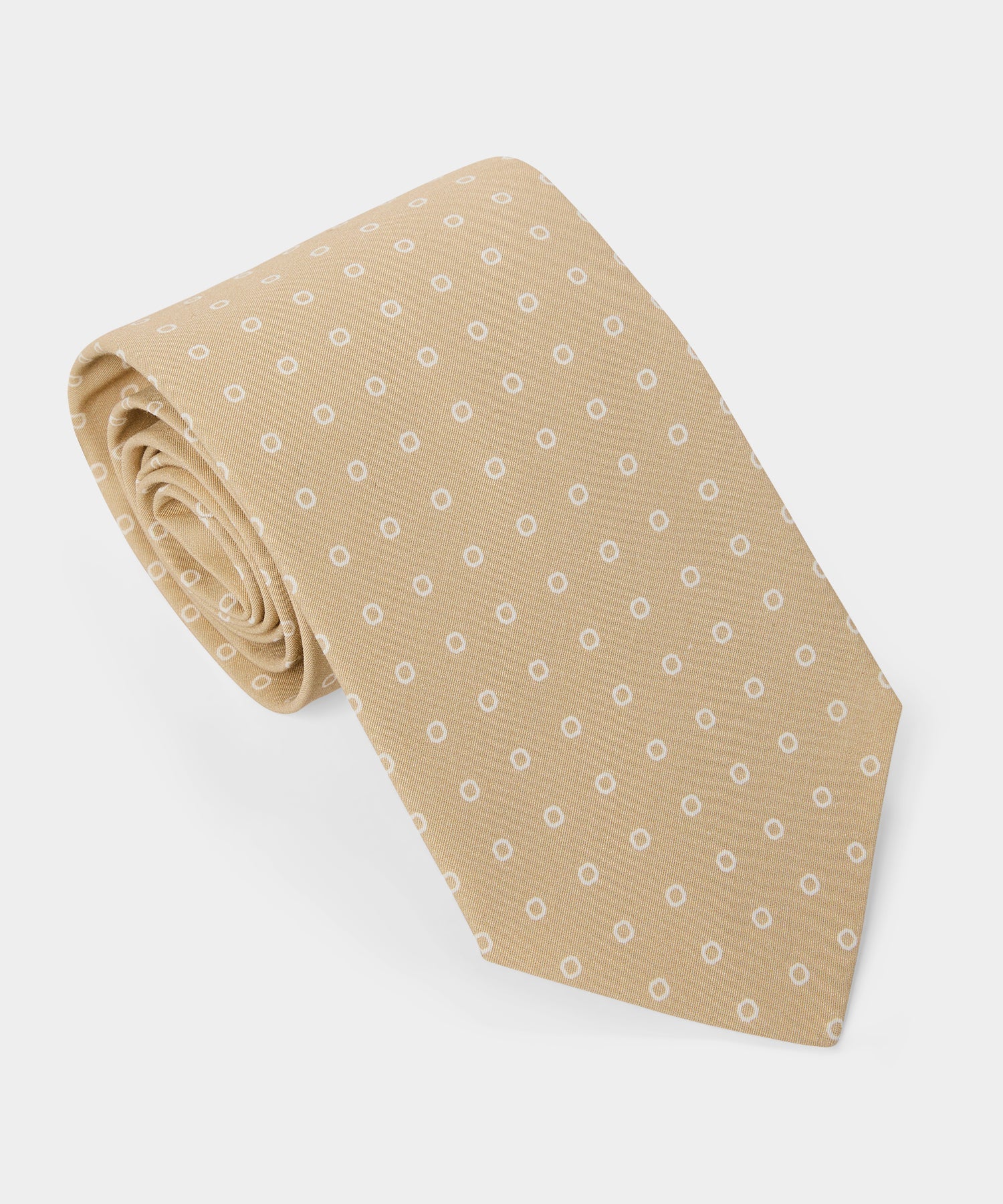 Todd Snyder Italian Cotton-Silk Dot Tie in Beige Dot Beige