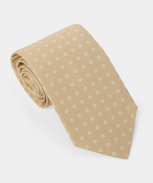 Todd Snyder Italian Cotton-Silk Dot Tie in Beige Dot Beige
