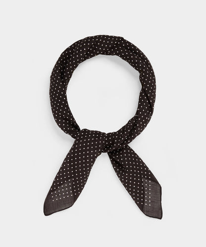 Todd Snyder Italian Neckerchief in Dark Brown Dot Dark Brown