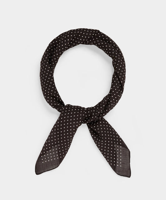 Todd Snyder Italian Neckerchief in Dark Brown Dot Dark Brown