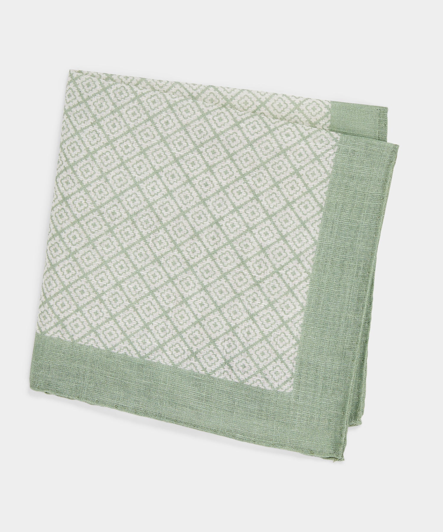 Todd Snyder Italian Geo Pocket Square in Mint Geo Mint
