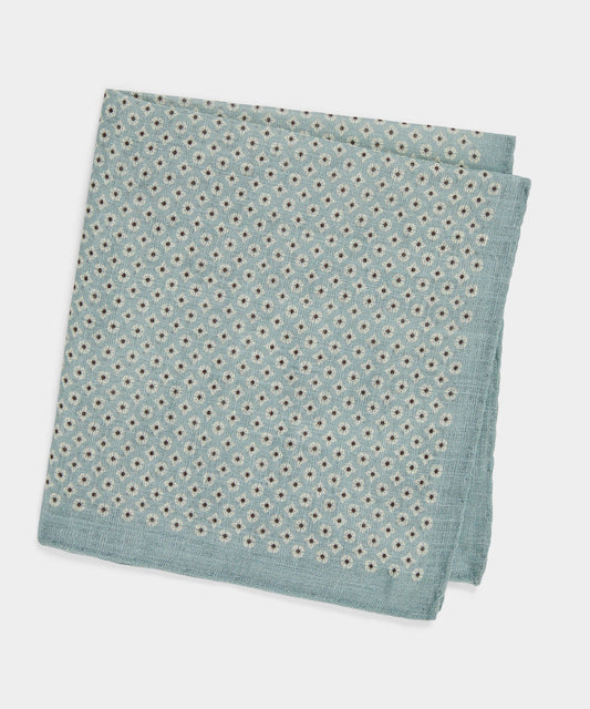 Todd Snyder Italian Micro Geo Pocket Square in Light Blue Geo Light Blue
