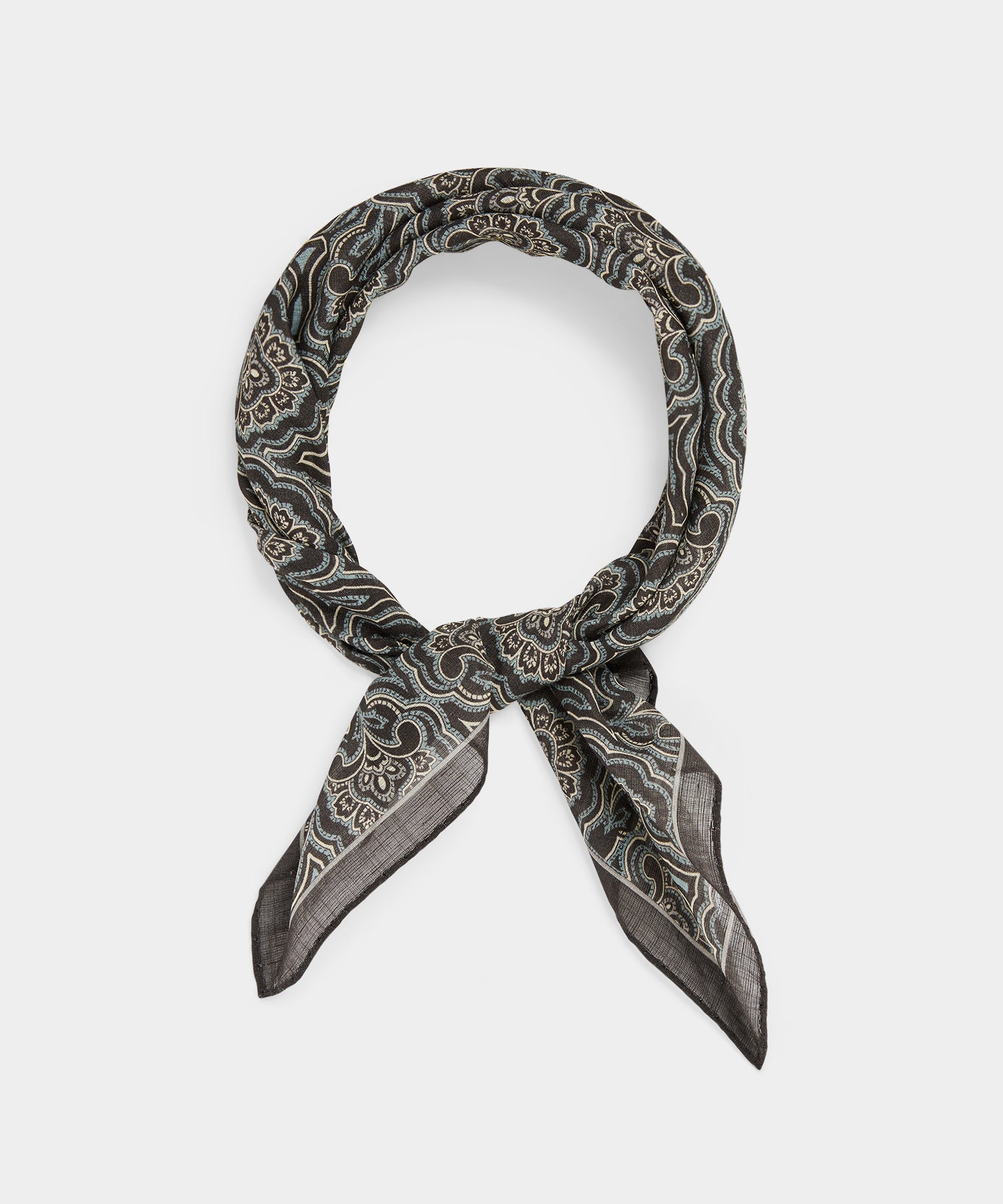 Todd Snyder Italian Neckerchief in Brown Paisley Brown