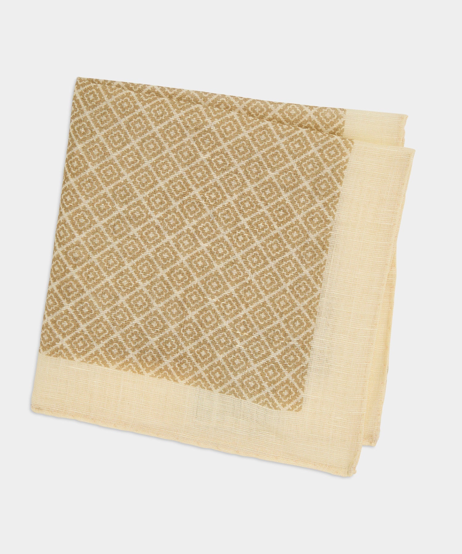 Todd Snyder Italian Geo Pocket Square in Cream Geo Cream