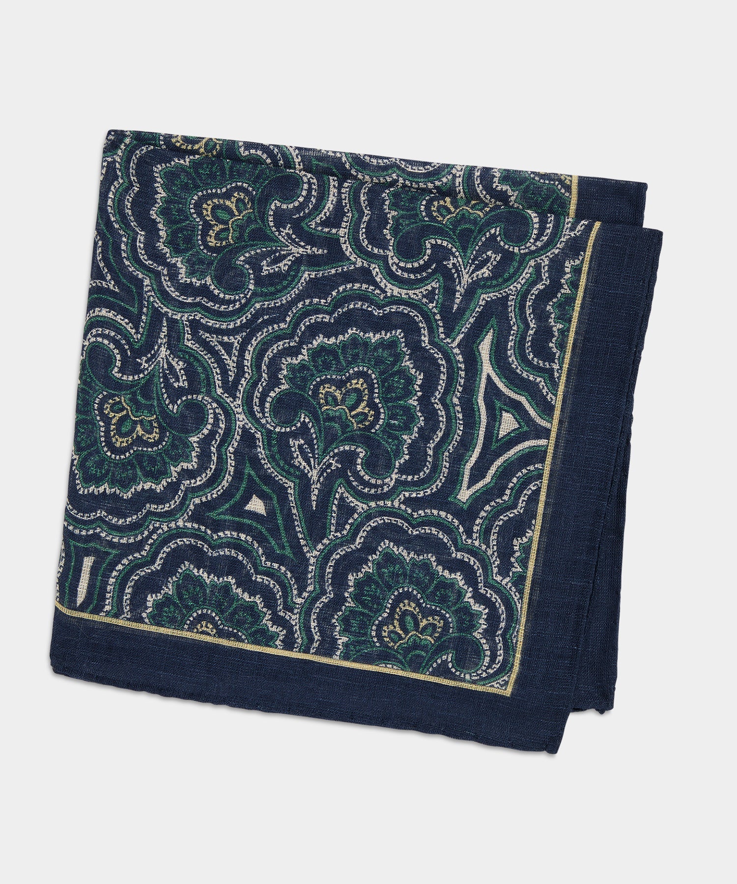 Todd Snyder Italian Paisley Pocket Square in Navy Paisley Navy