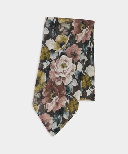 Todd Snyder Italian Neckerchief in Black Floral Black
