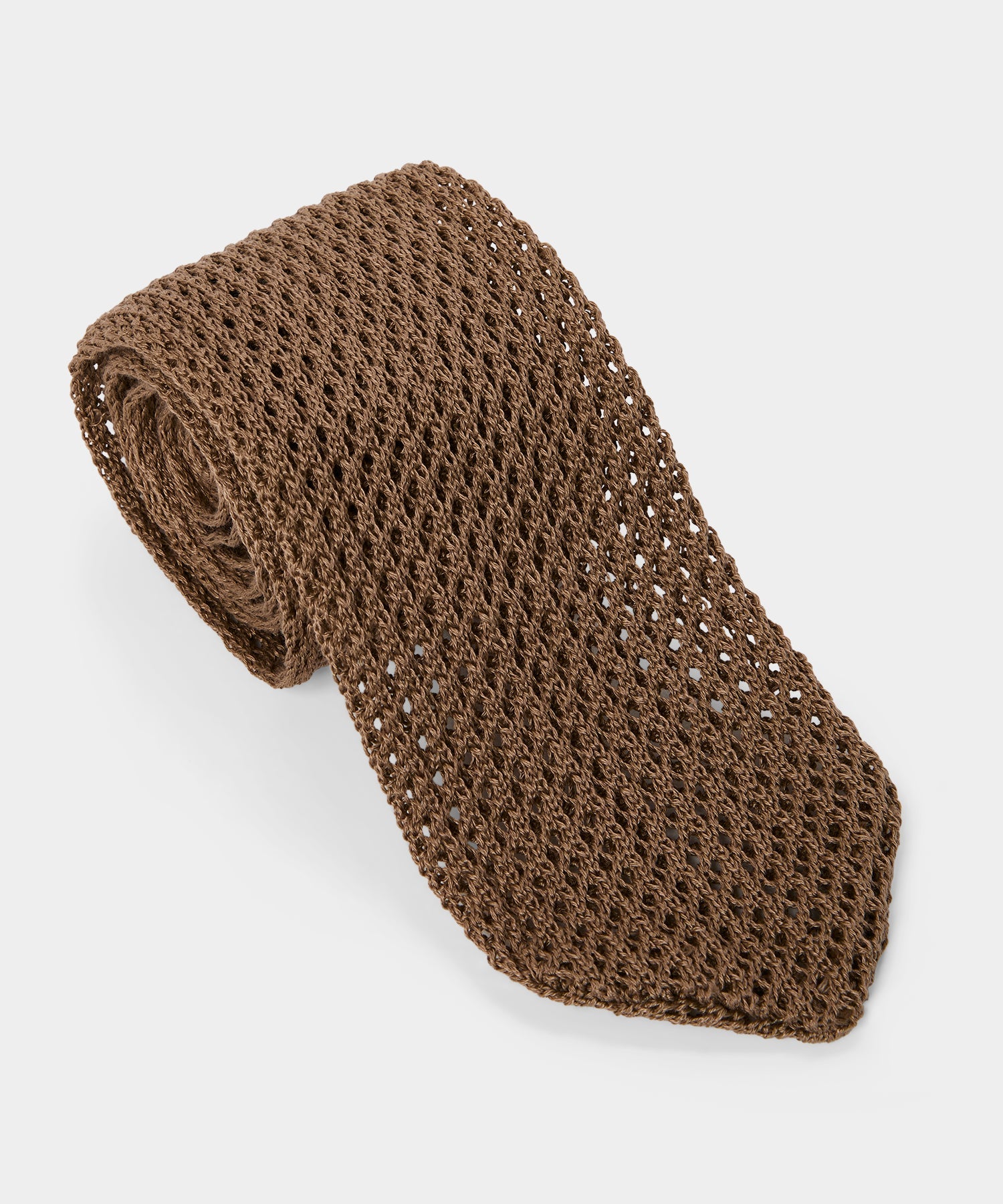 Todd Snyder WIde Point Knit Tie in Cream Sand