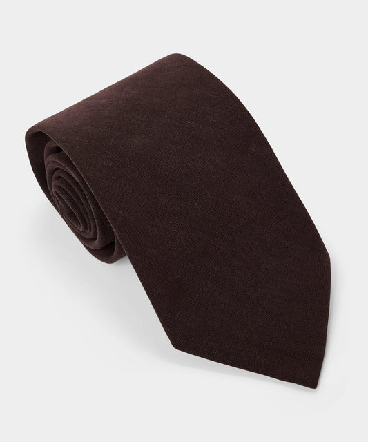 Todd Snyder Linen Tie in Raisin Raisin