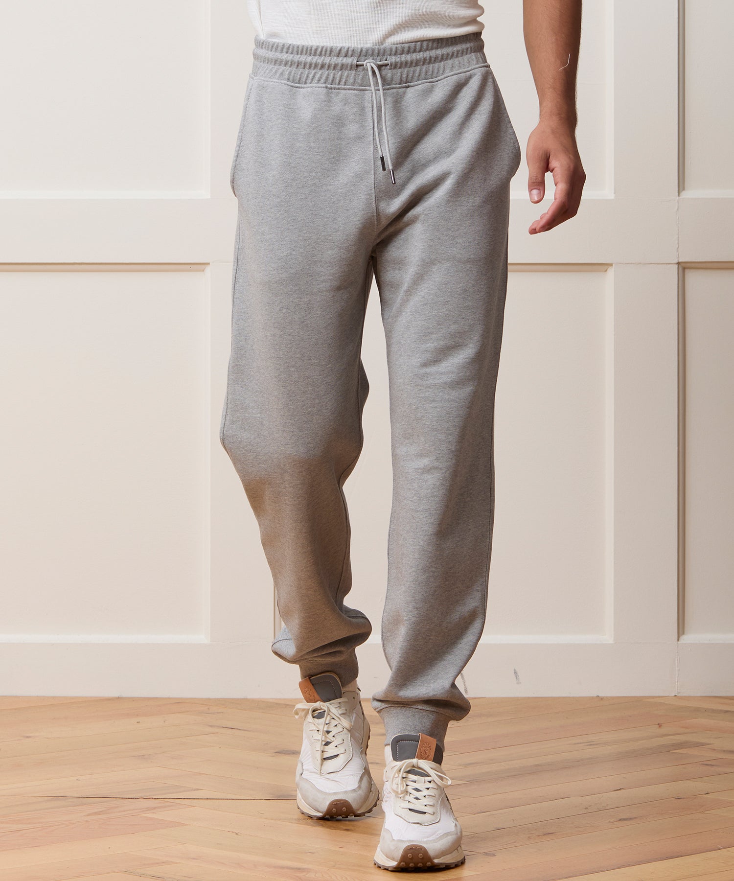 Todd Snyder Portuguese Terry Sweatpant in Light Gray Mix Light Grey Mix