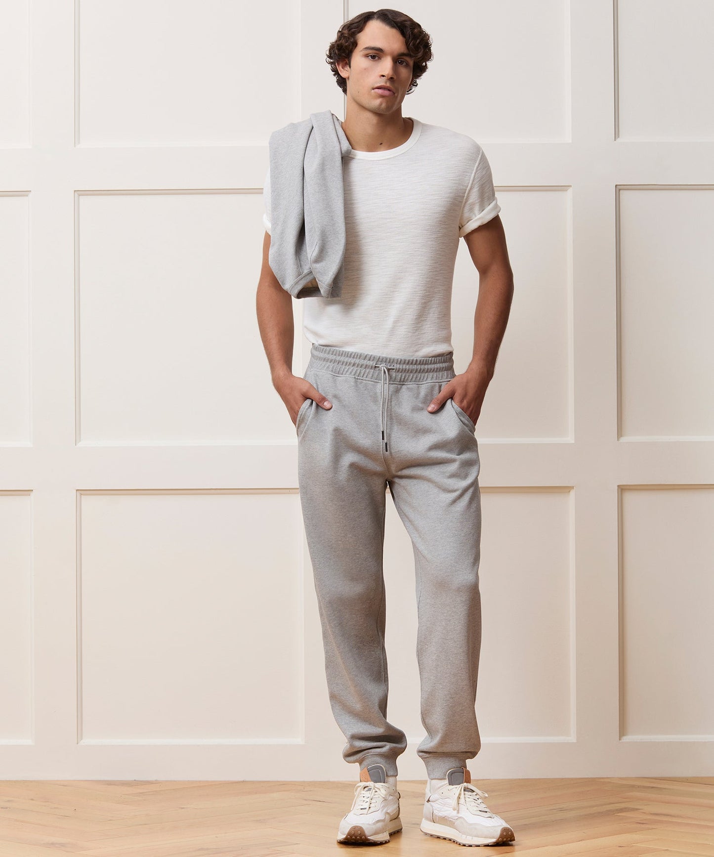 Todd Snyder Portuguese Terry Sweatpant in Light Gray Mix Light Grey Mix