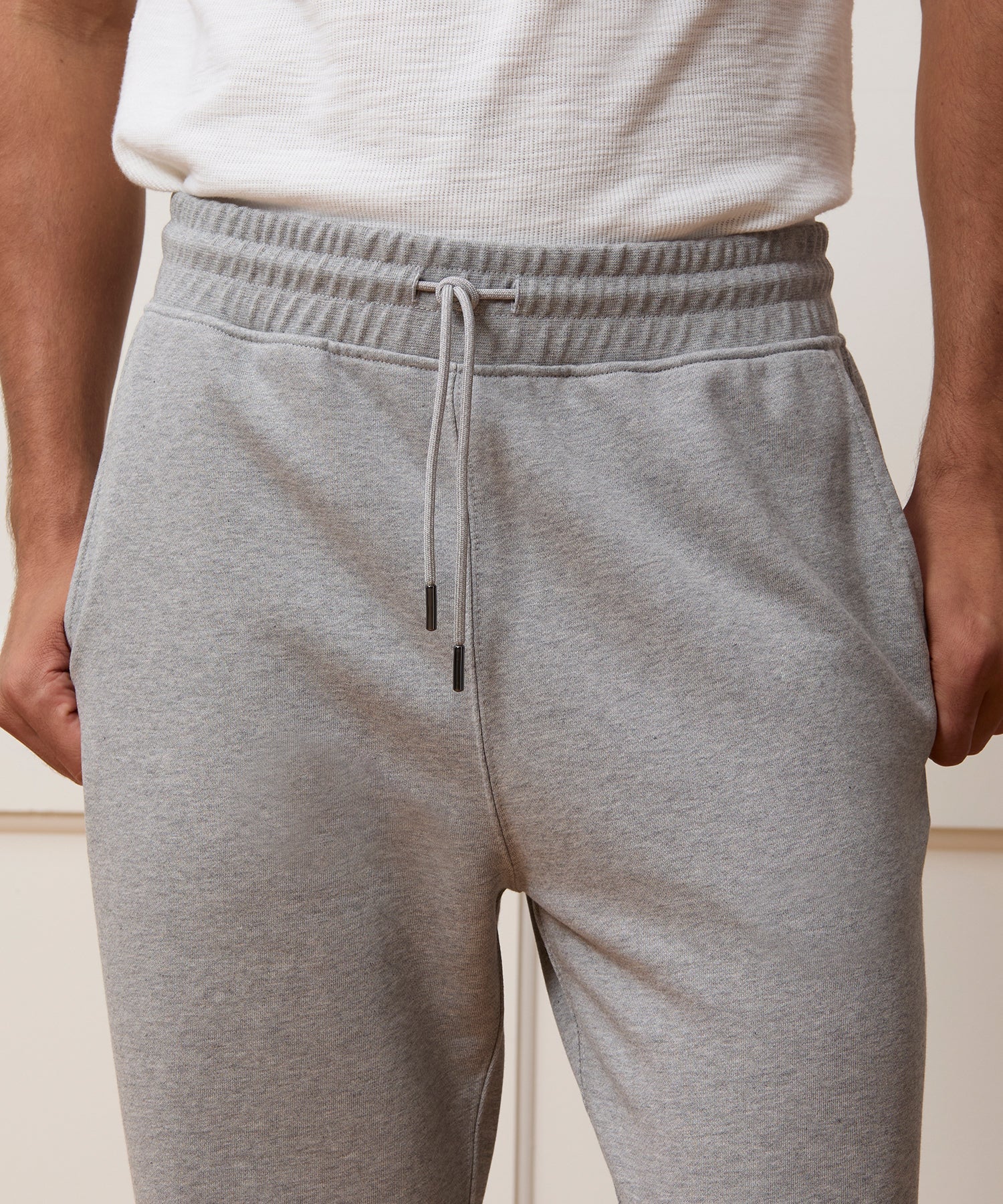 Todd Snyder Portuguese Terry Sweatpant in Light Gray Mix Light Grey Mix