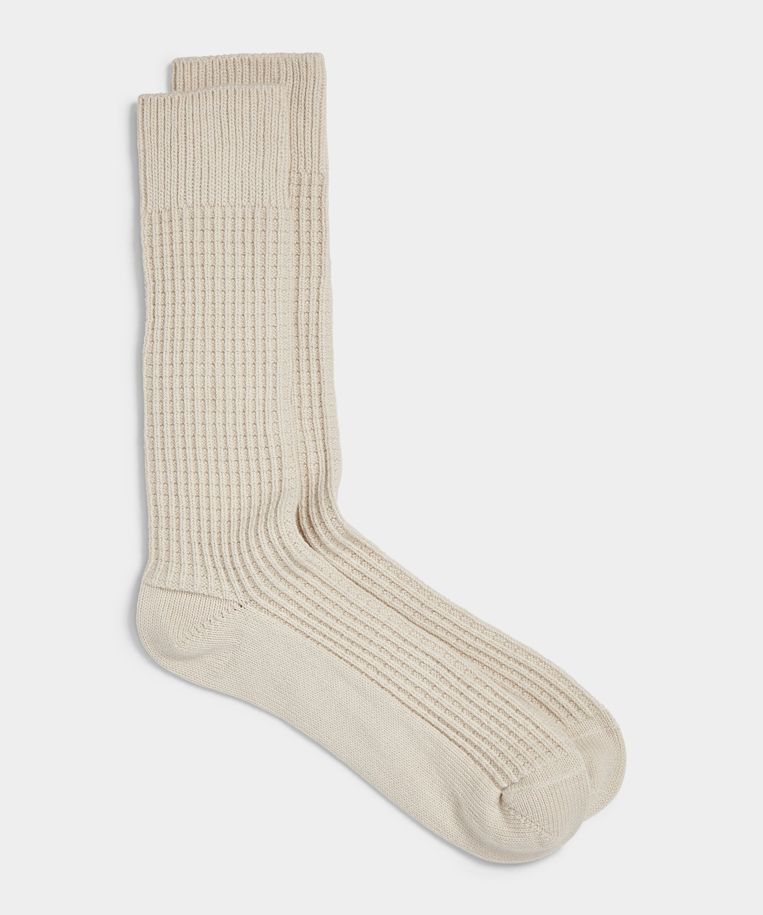 Todd Snyder Cotton Waffle Sock in Bisque Bisque