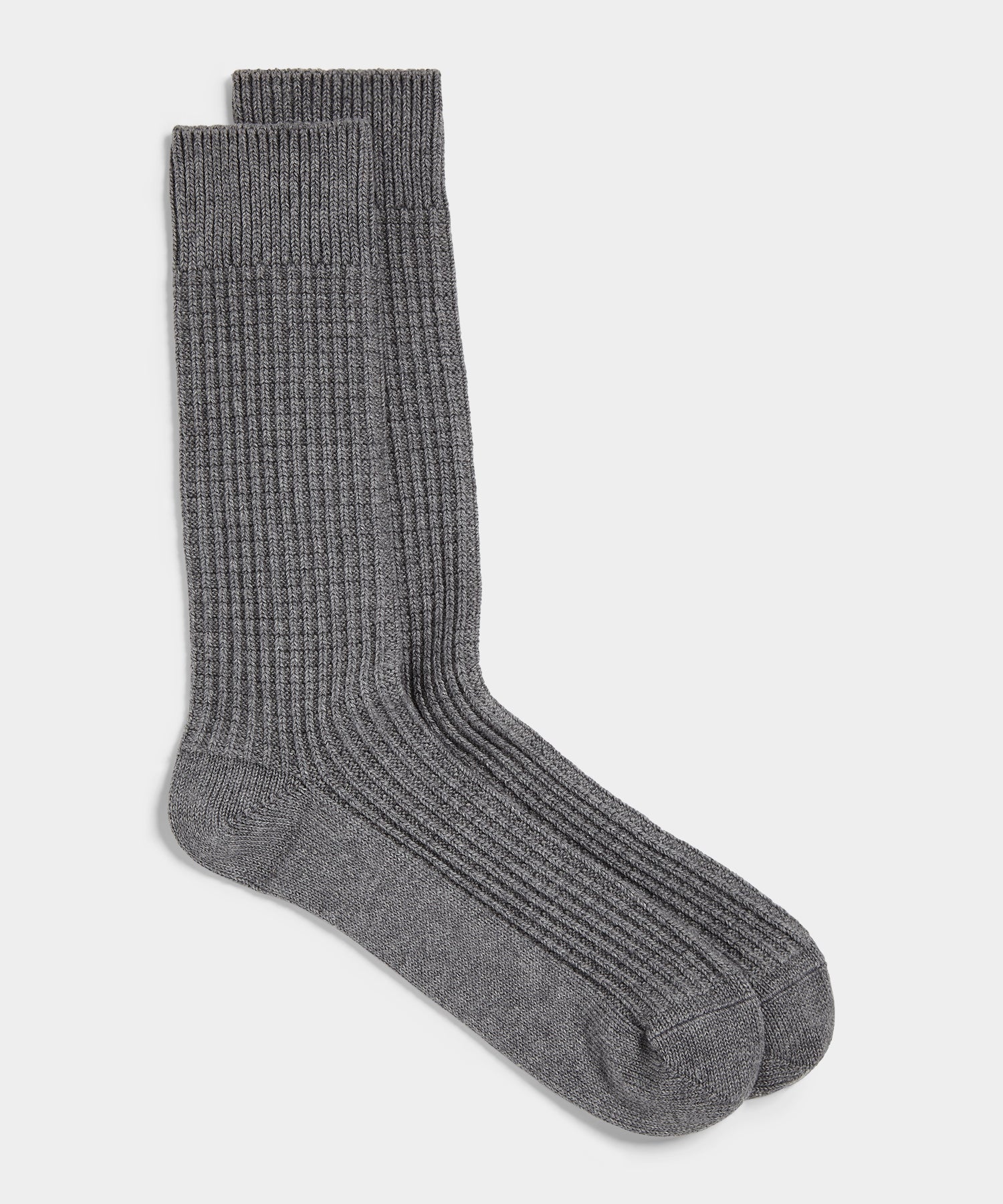 Todd Snyder Cotton Waffle Sock in Grey Grey