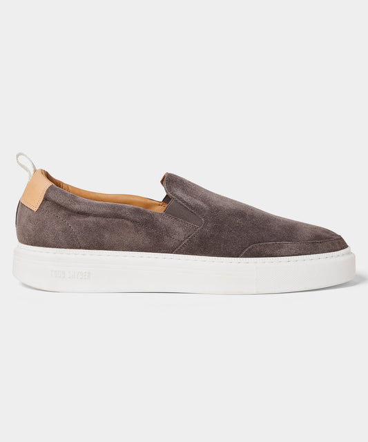 Todd Snyder Tuscan Slip-On Sneaker in Charcoal Charcoal