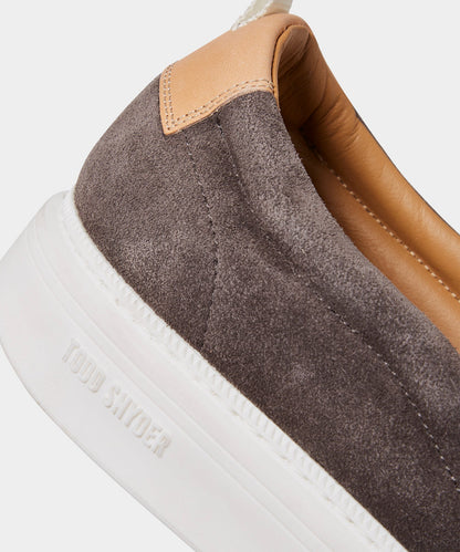 Todd Snyder Tuscan Slip-On Sneaker in Charcoal Charcoal
