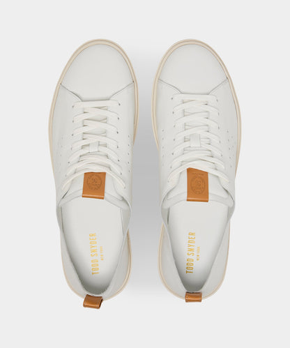 Todd Snyder Porto Suede Court Sneaker in White White