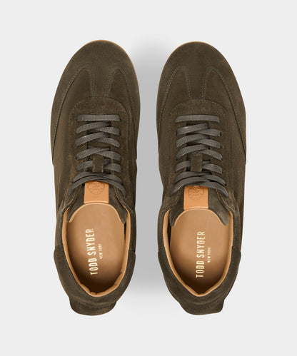 Todd Snyder Porto Suede Sneaker in Mossy Brown Mossy Brown