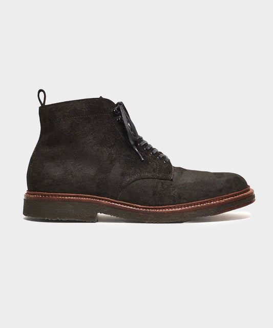 Todd Snyder Todd Snyder x Alden Plain Toe Boot in Reverse Earth Chamois Black