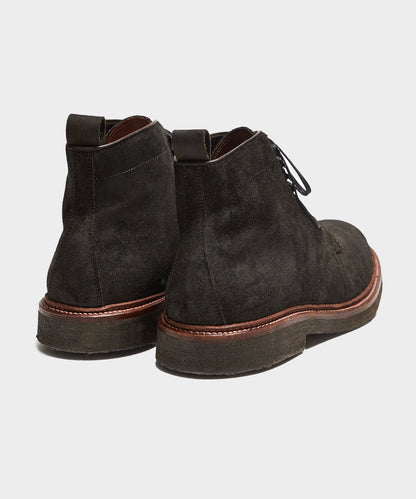Todd Snyder Todd Snyder x Alden Plain Toe Boot in Reverse Earth Chamois Black