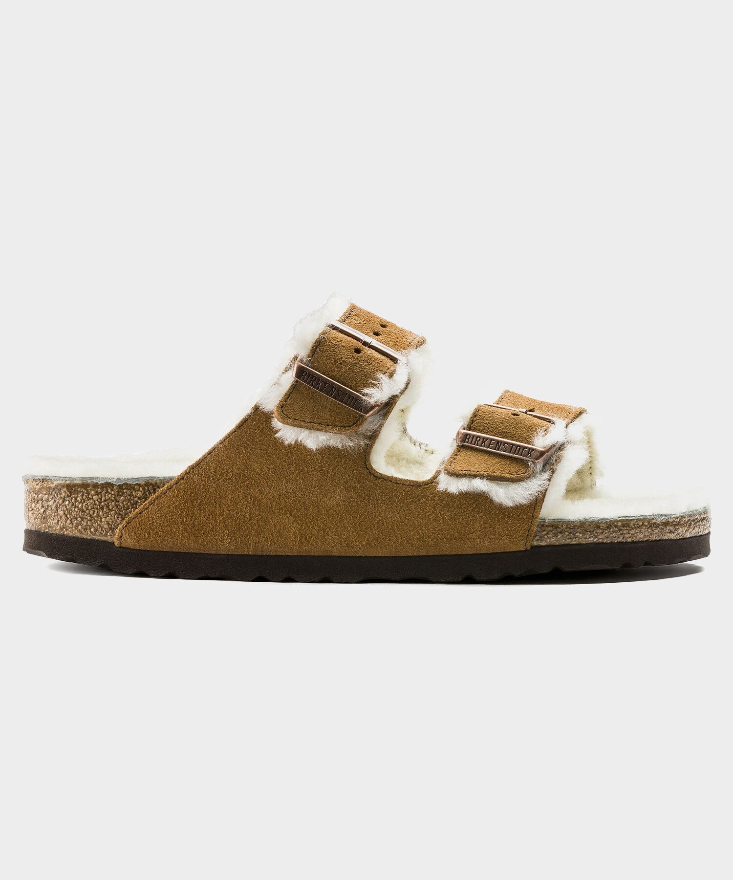 Todd Snyder Birkenstock Arizona Shearling Sandal in Mink Mink