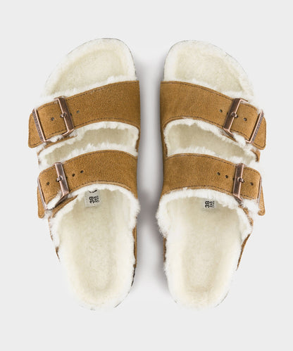 Todd Snyder Birkenstock Arizona Shearling Sandal in Mink Mink