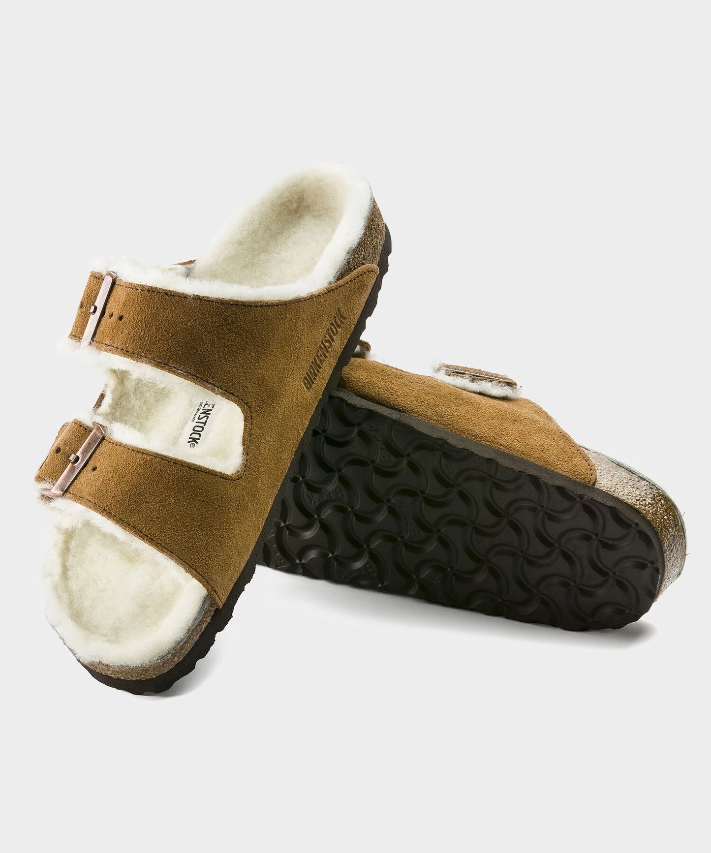 Todd Snyder Birkenstock Arizona Shearling Sandal in Mink Mink