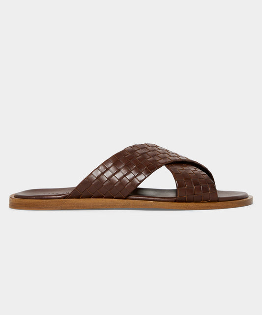 Todd Snyder Porto Woven Leather Sandal in Brown Brown