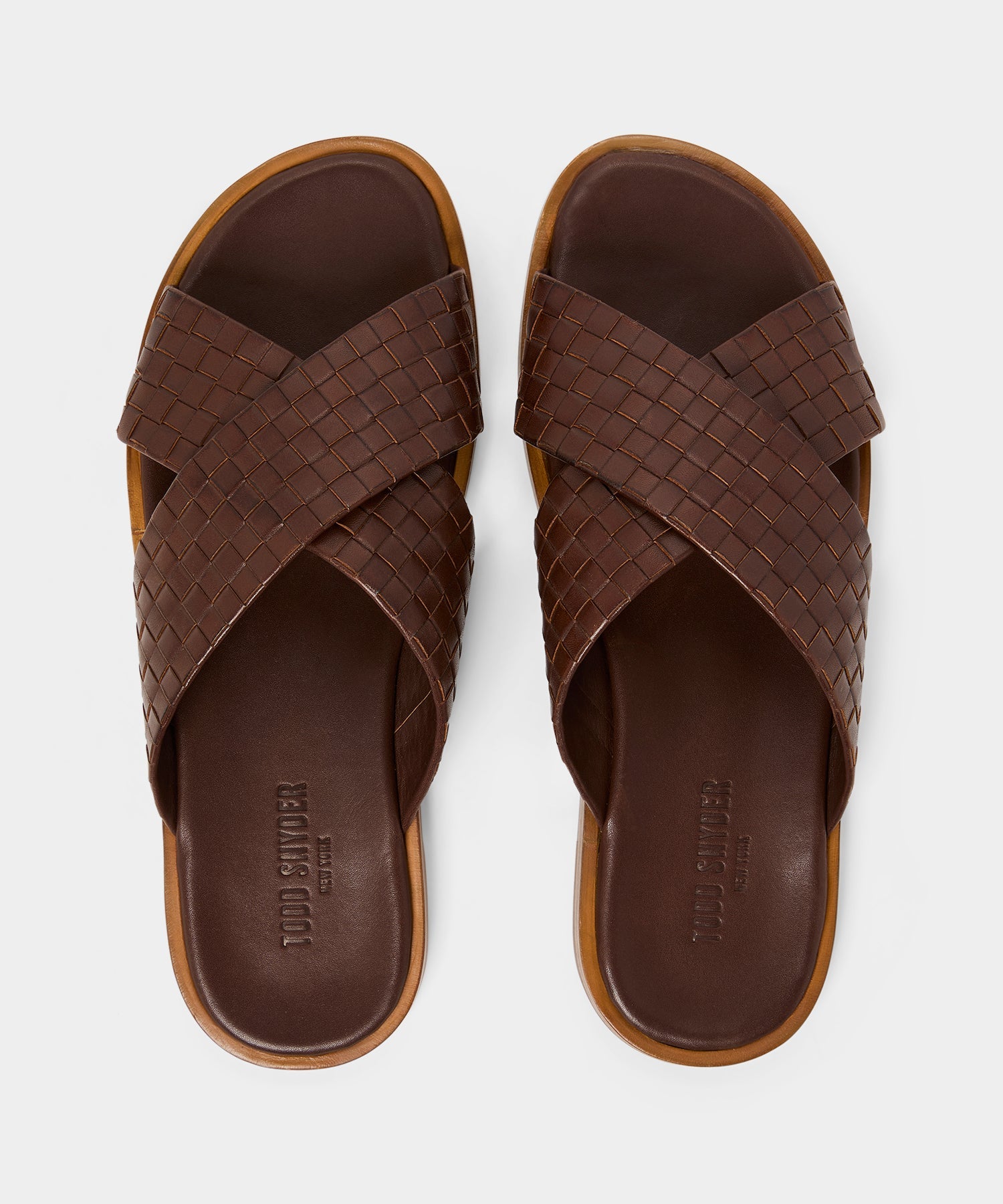 Todd Snyder Porto Woven Leather Sandal in Brown Brown