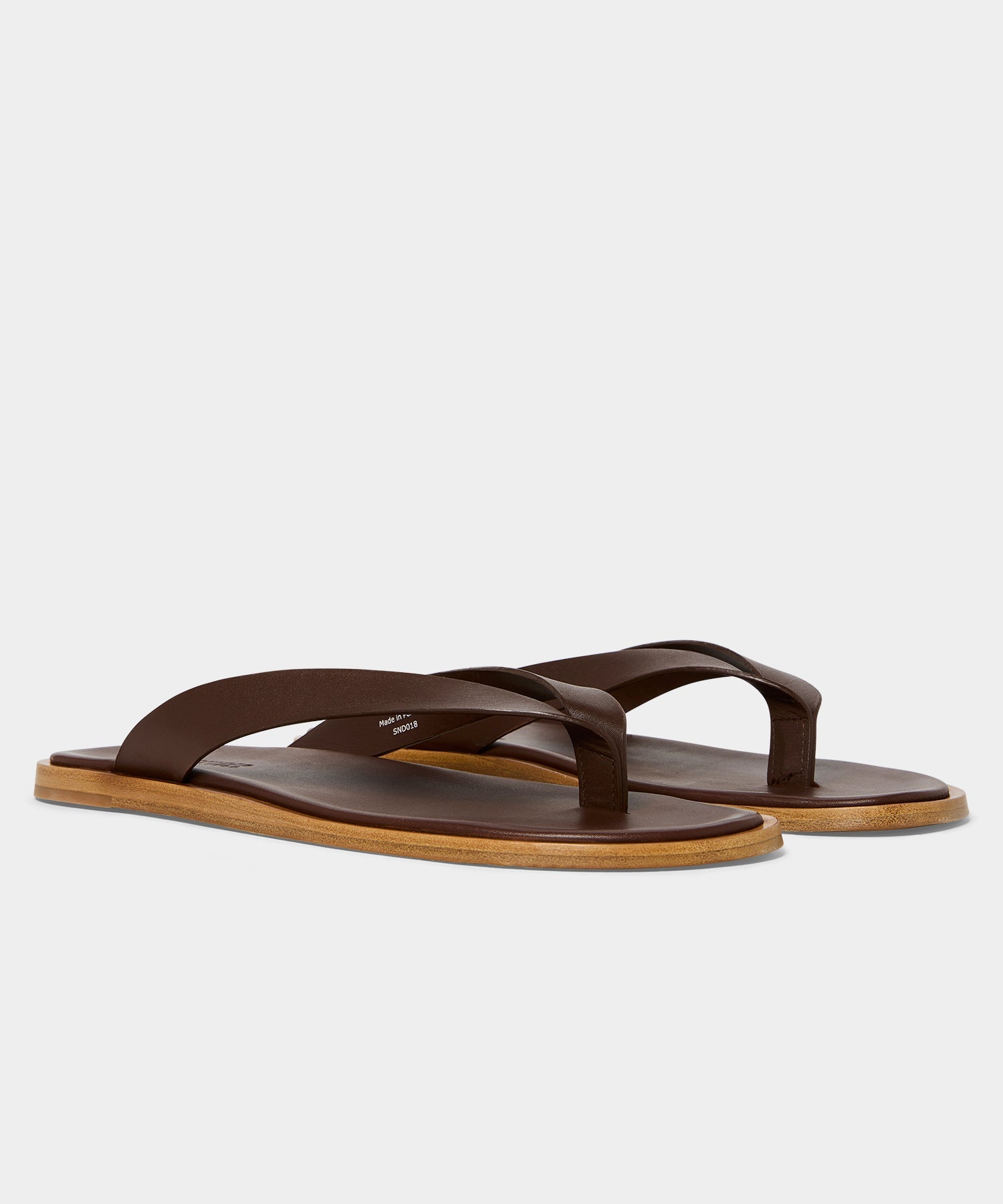 Todd Snyder Porto Leather Thong Sandal in Brown Brown