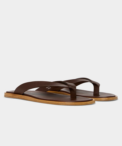 Todd Snyder Porto Leather Thong Sandal in Brown Brown