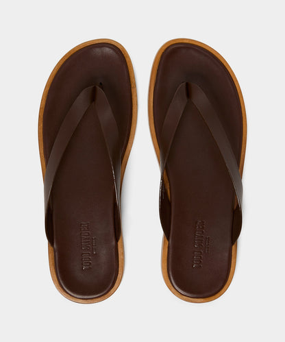 Todd Snyder Porto Leather Thong Sandal in Brown Brown