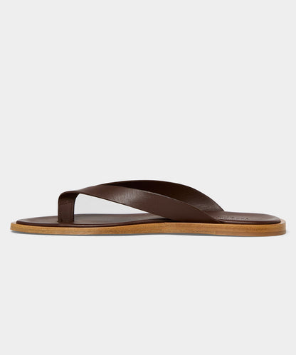 Todd Snyder Porto Leather Thong Sandal in Brown Brown
