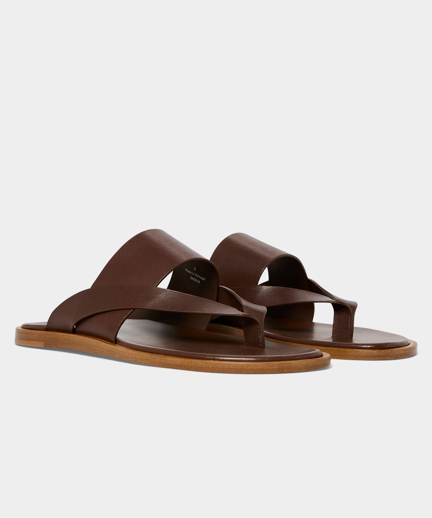 Todd Snyder Porto Leather Crossover Sandal in Brown Brown